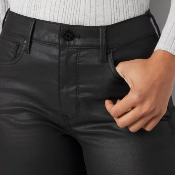 White House Black Market Straight High-Rise Vegas Coated Black size 4 NWT - Picture 3 of 14